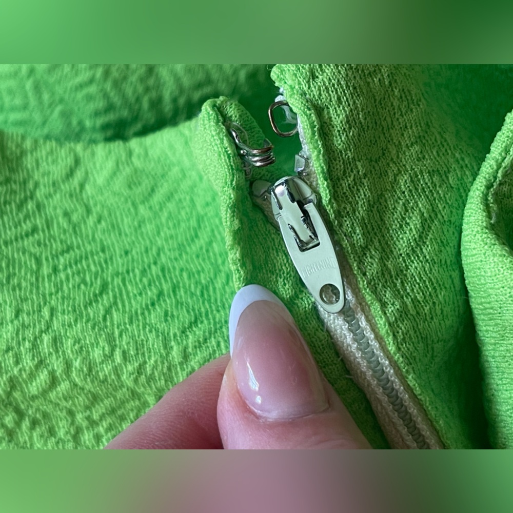 60S Vintage Bright Green Mini Dress - Picture 7 of 7